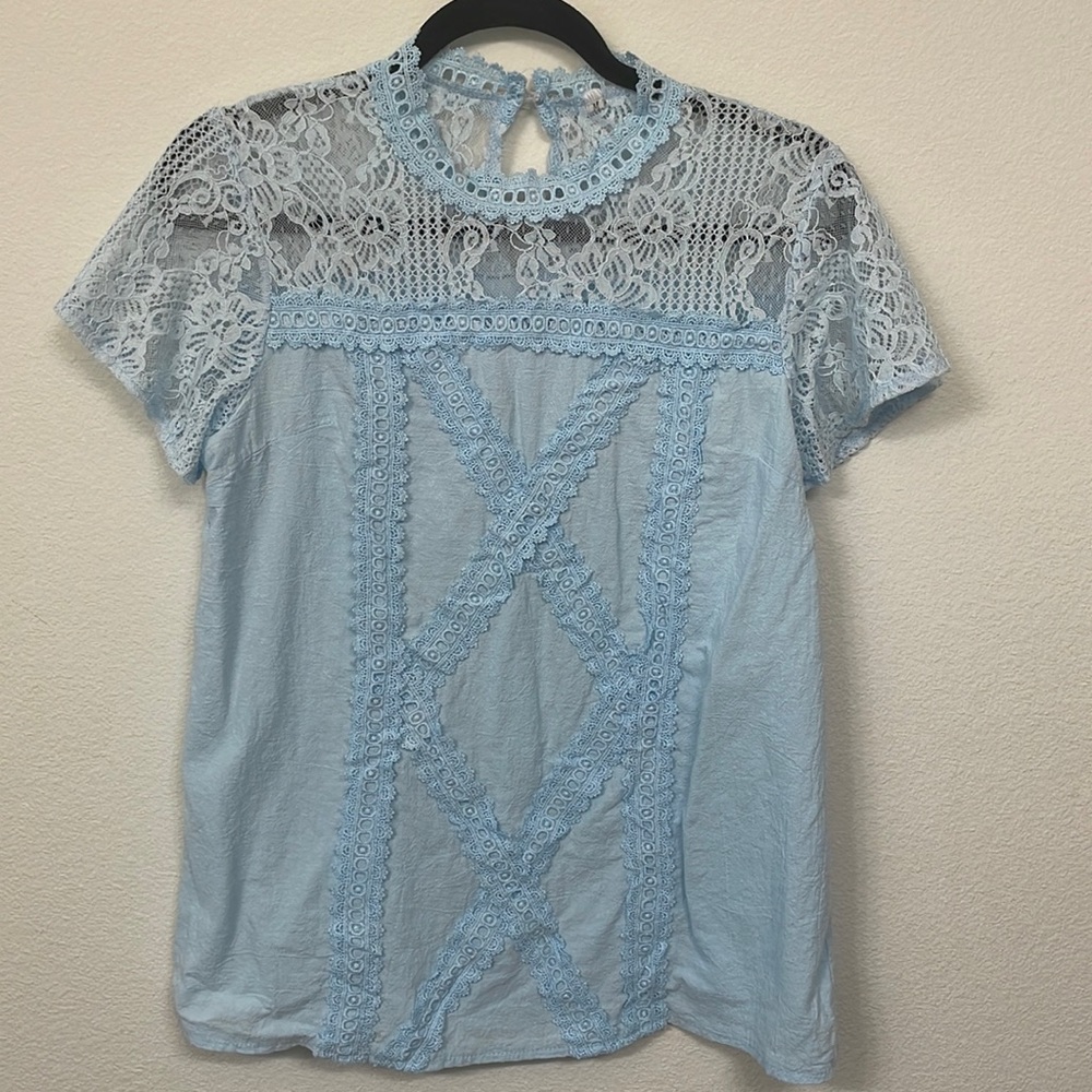 Blue Lace Top